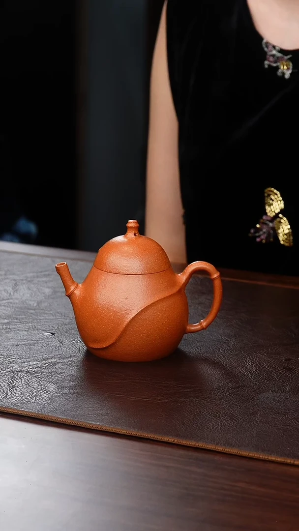 茶壶紫砂侯峰冷金黄秋韵160cc