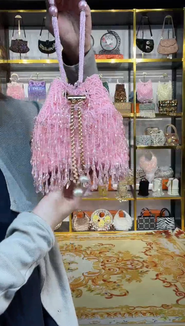 织物珠韵恒泽重工串珠手提包