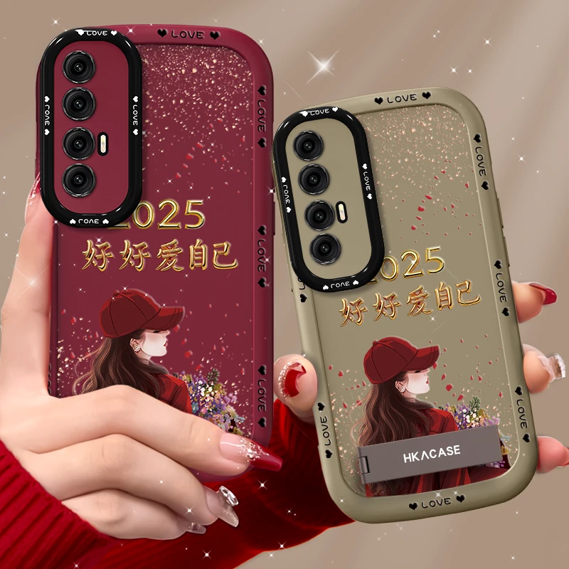 适用小米10s手机壳捧花爱自己泡芙壳硅胶软壳支架防摔保护套