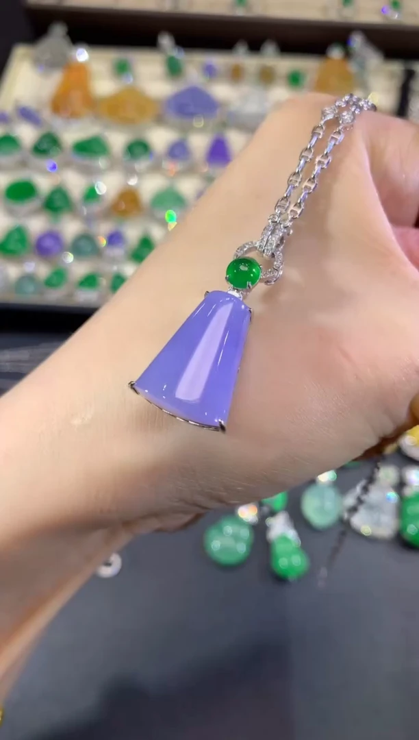 吊坠(不含链)18K金镶嵌翡翠-****宗92-无事柱（不含链和扣