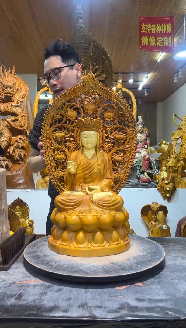 香樟木坐姿地藏69cm