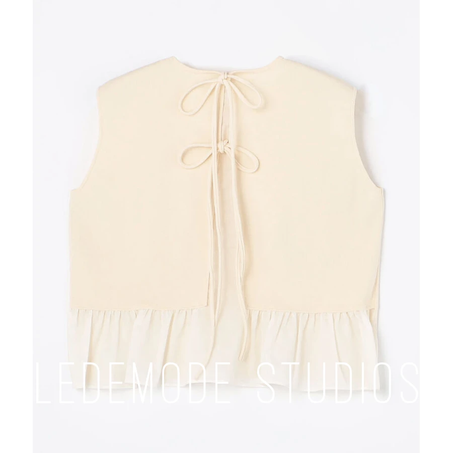 冰丝质感/蝴蝶结香榭假日半巧宽松拼接甜美小衫