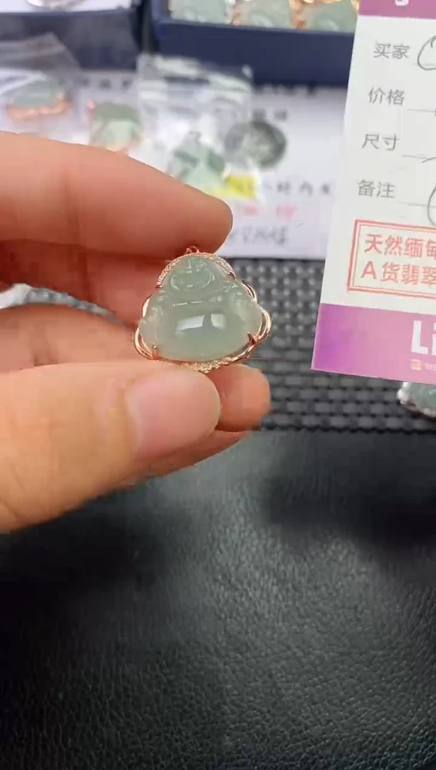 颈饰银S925镶嵌翡翠O***.挂件