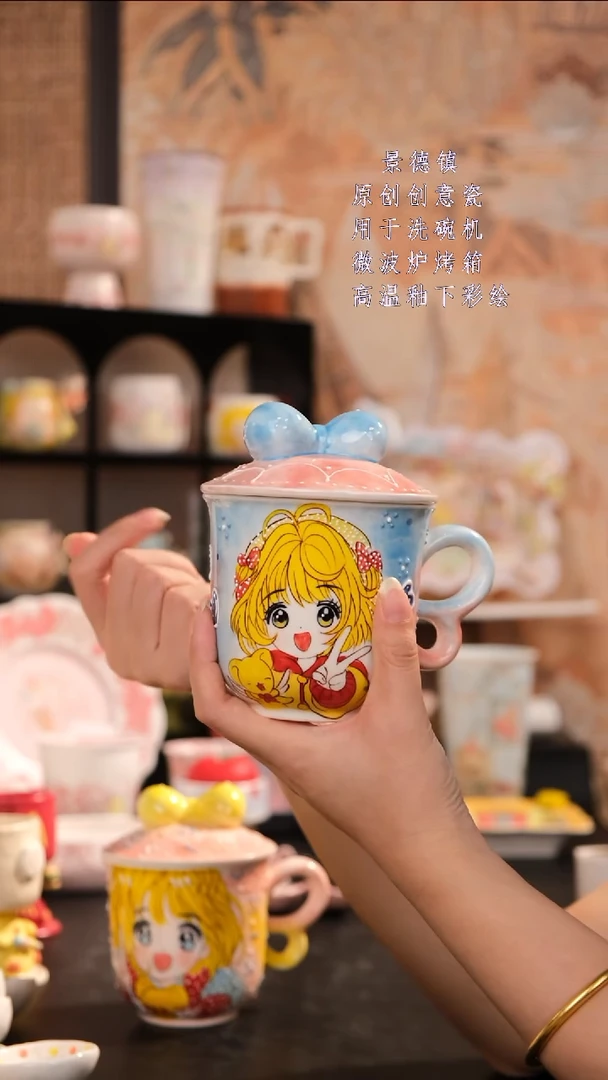 摆件景德镇手工手绘设计师款