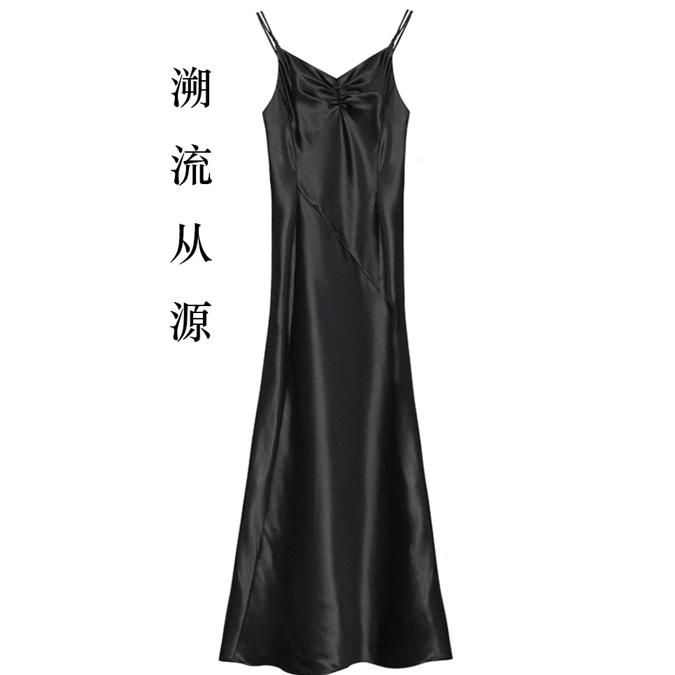 『烟墨草霜』新中式桑蚕丝复古气质时尚显瘦连衣裙