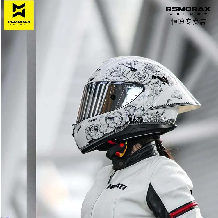 RSMORAX摩雷士R50SPRO百花齐放摩托车头盔大尾翼全盔