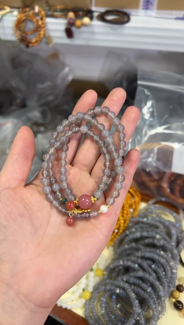 【闪购商品】玛瑙/玉髓手链未镶嵌冰烟紫玛瑙设计款多圈[3036]
