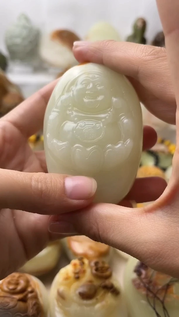 石材古青石棉纹正常不退换弥勒佛