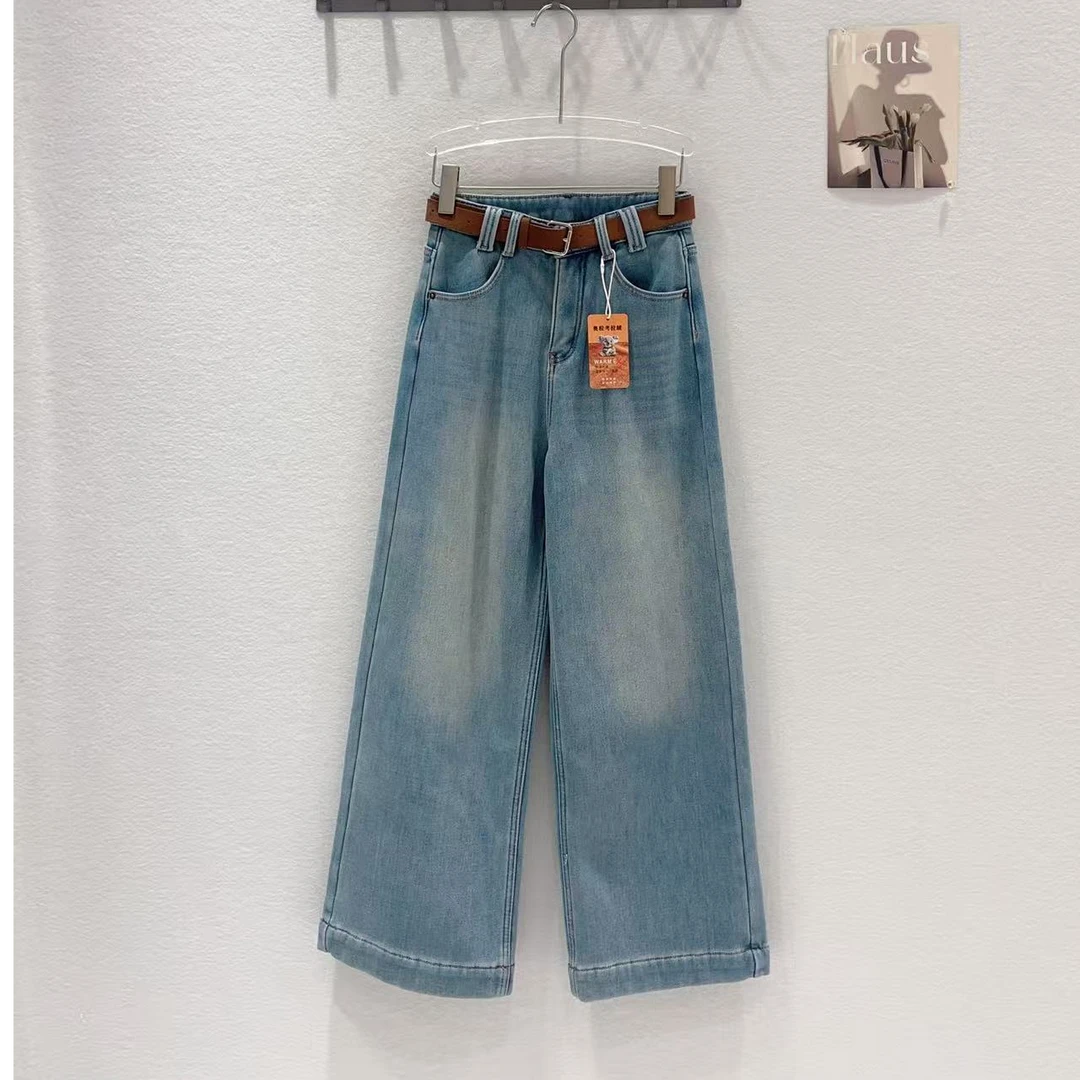 【6297】大漫甄选反季蓝加绒牛仔裤直筒裤YF2395