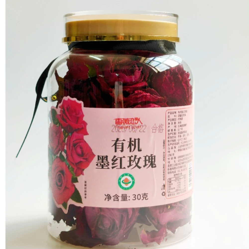 30g有机重瓣红玫瑰冻干云南玫瑰花朵茶大朵泡水养生代茶