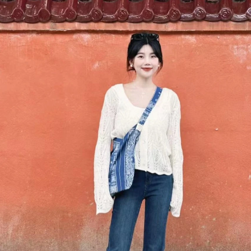 休闲简约韩版圆领长袖上衣搭配4109