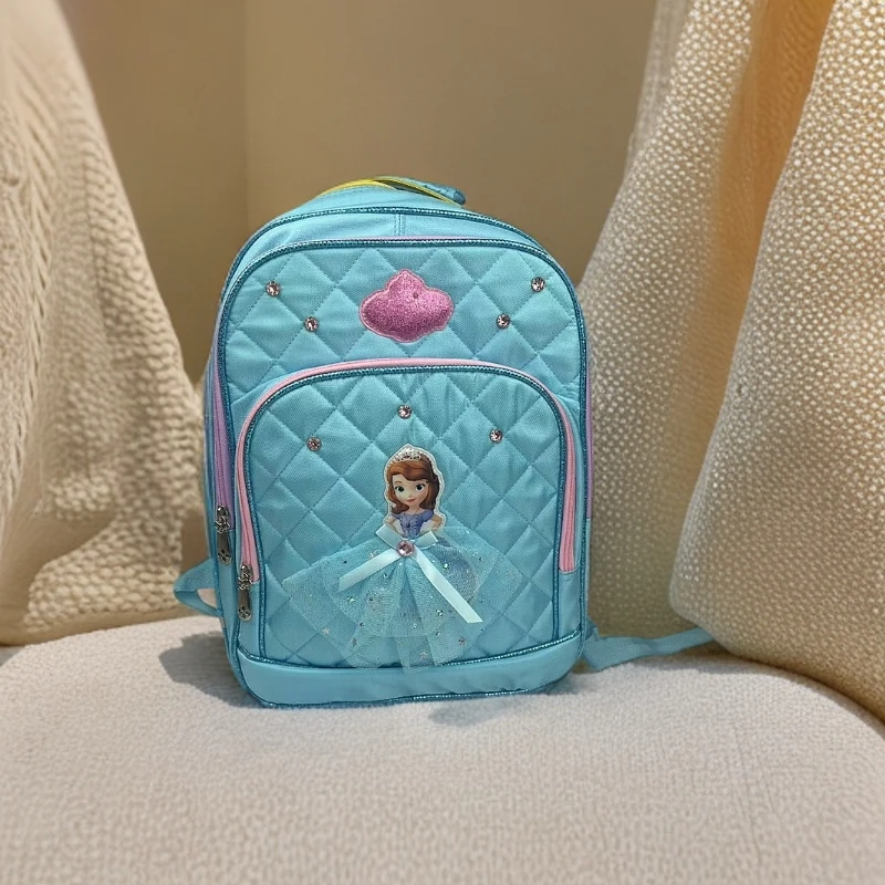 联众9096B时尚书包苏菲亚蓝粉儿童书包大容量