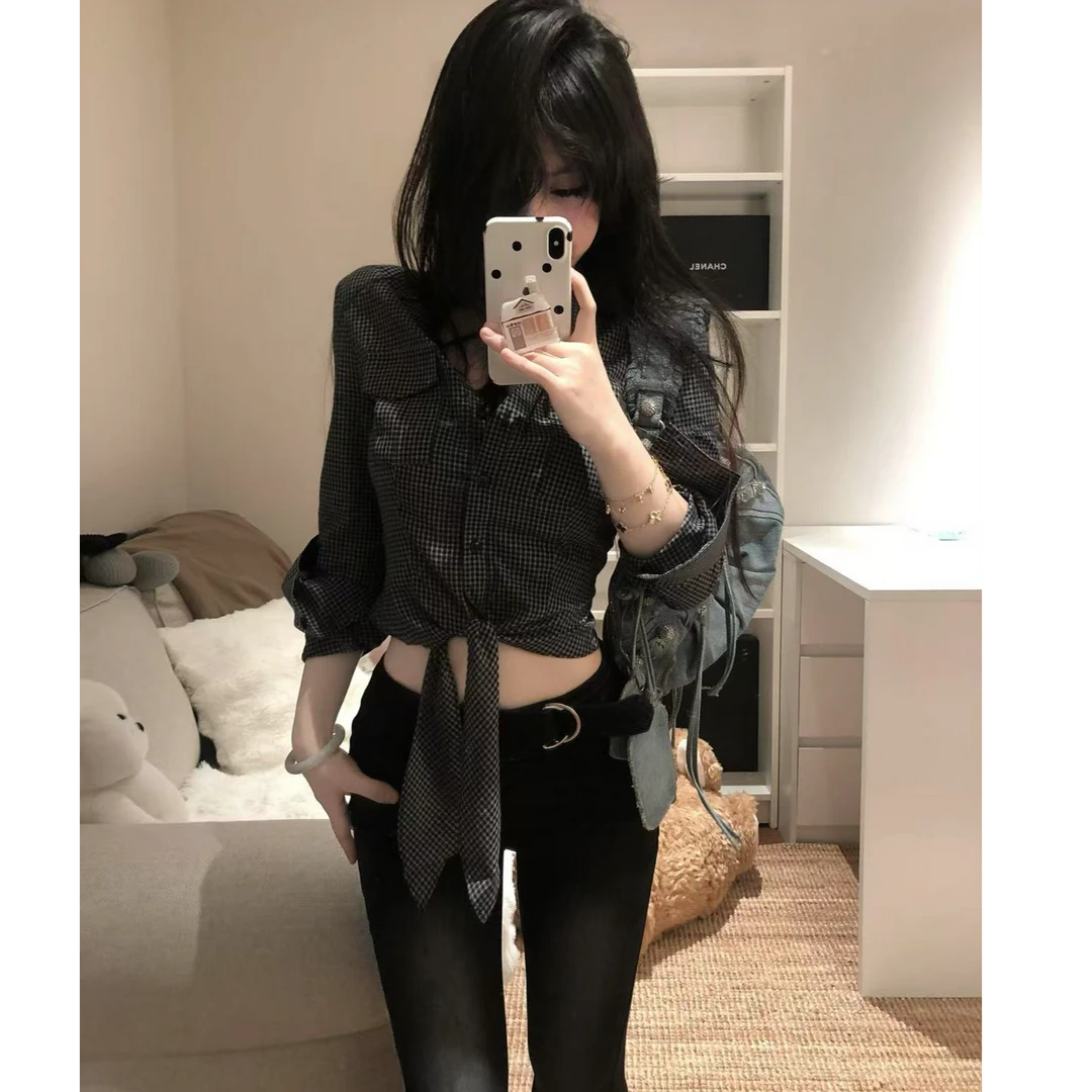 2025夏季新款时尚打底衬衫设计感长袖洋气休闲百搭气质显瘦上衣女