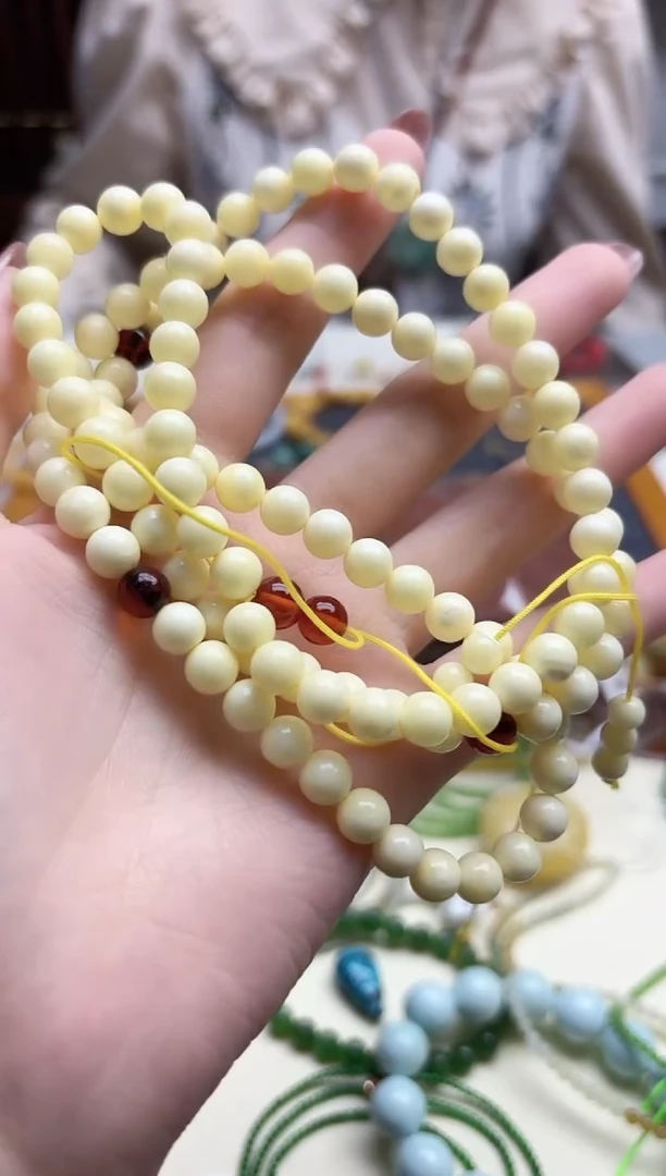 裸石蜜蜡未镶嵌游*～蜜蜡长串7mm+SAF