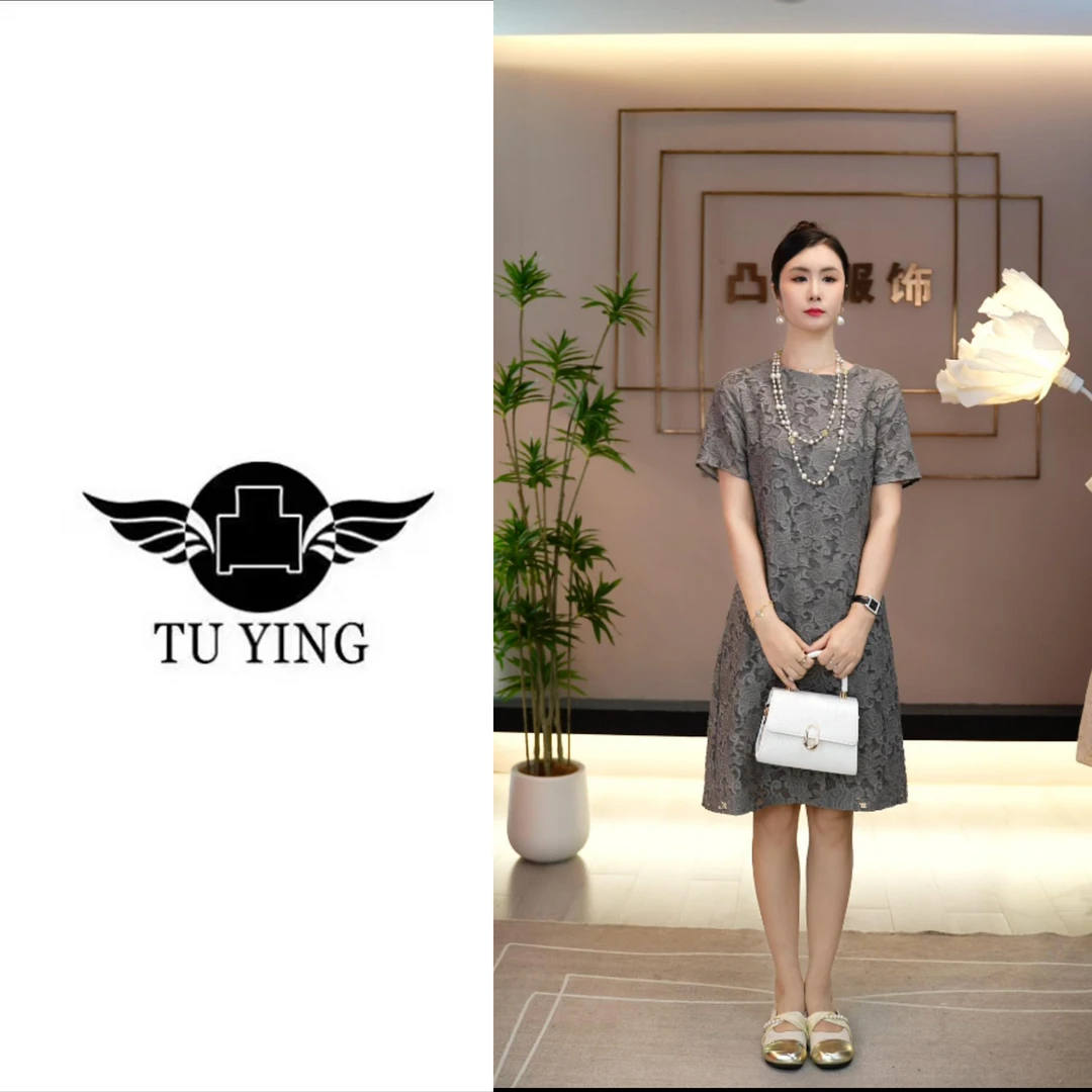 夏季新款重工圆领时尚气质轻奢女装连衣裙-89914