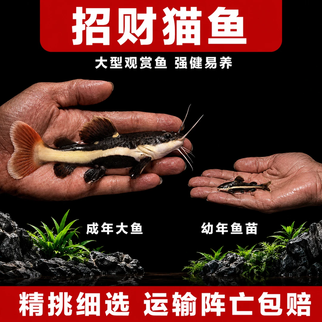 招财猫鱼活体狗仔鲸红尾猫鸭嘴鲇鱼底层热带观赏鱼大型淡水鱼好养