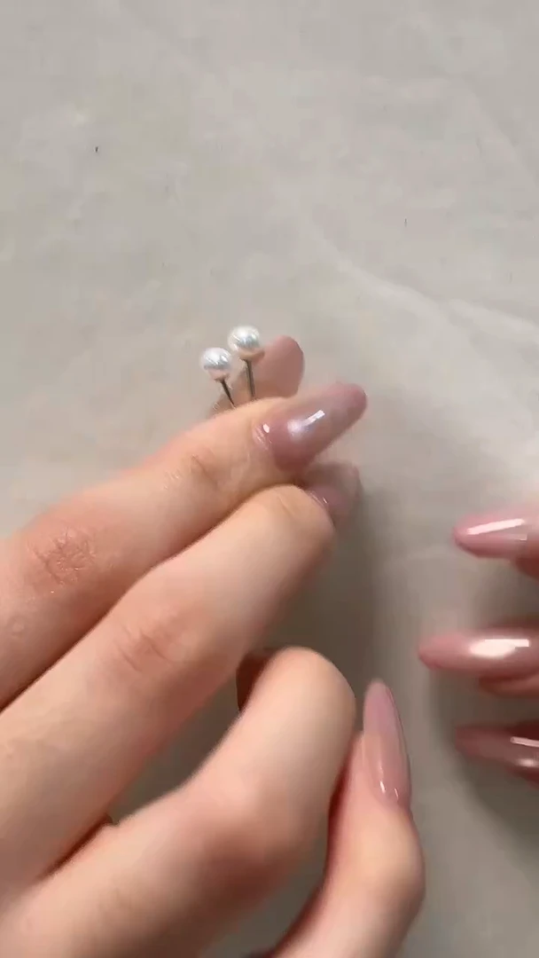 银S925镶嵌淡水珍珠耳钉4-5mm白色珍珠耳钉小灯泡