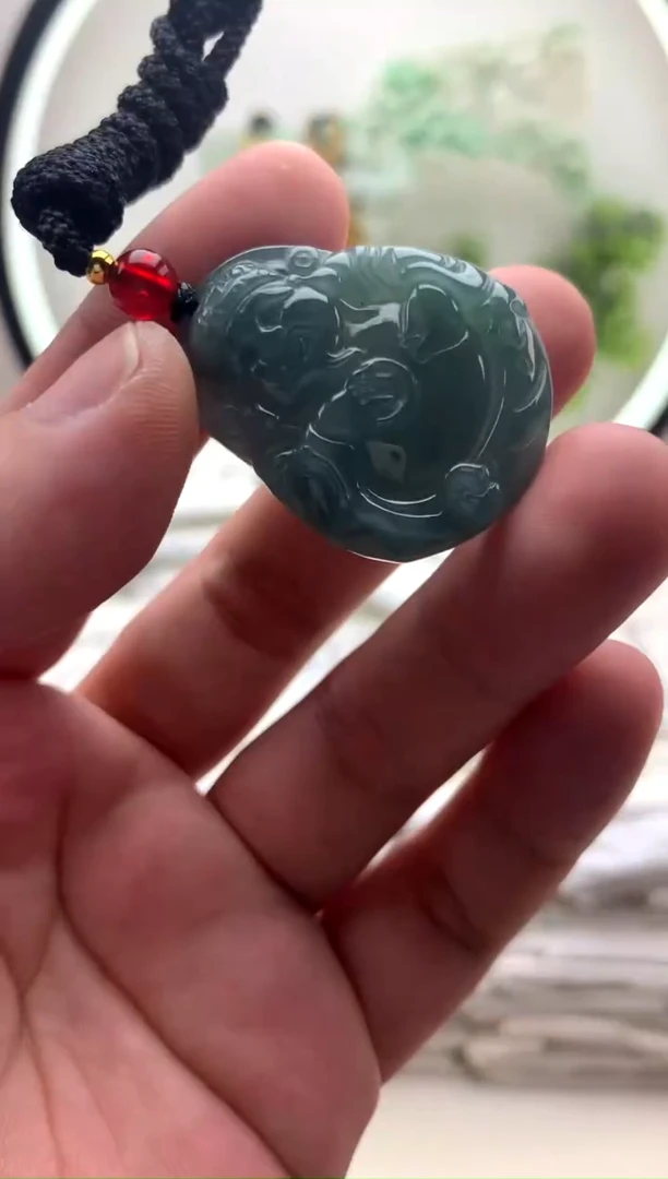 颈饰未镶嵌翡翠小财神1