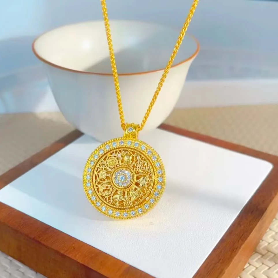 铜合金项链 《货号8318-》圆盘金属链项链（链长 65cm）