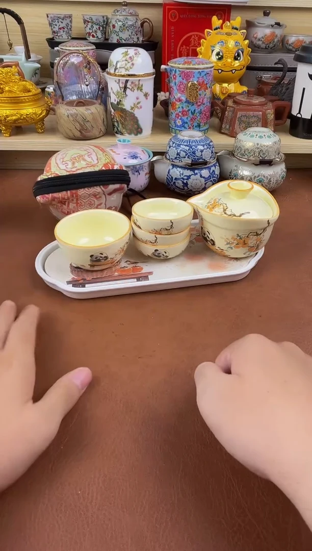 陶瓷茶具摆件旅行套组