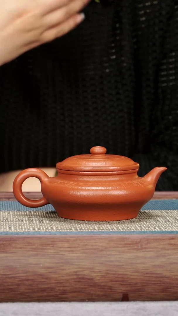 茶壶紫砂朱泥 虚扁