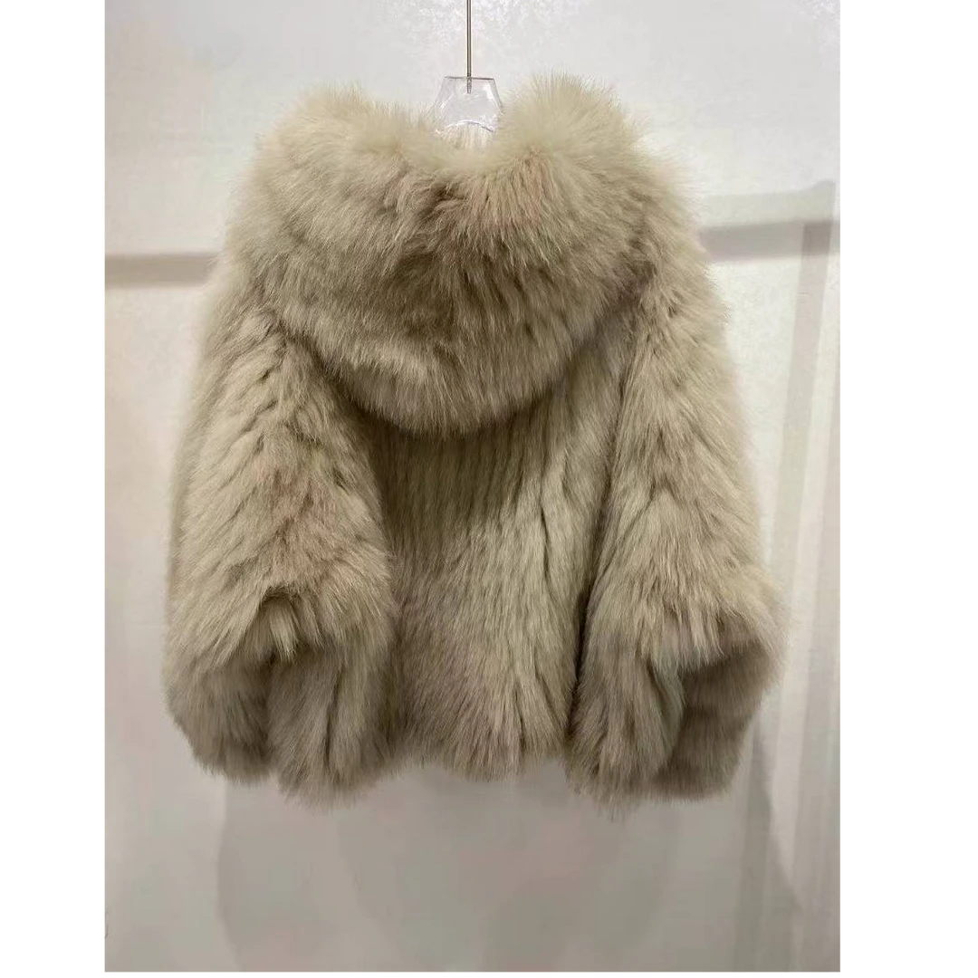 【鹿鹿精选】2024新款狐狸毛皮草大熊双面编制年轻中长款皮草直播