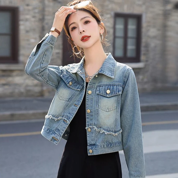 牛仔外套女2025短款春秋季新款小个子百搭洋气设计感上衣减龄气质