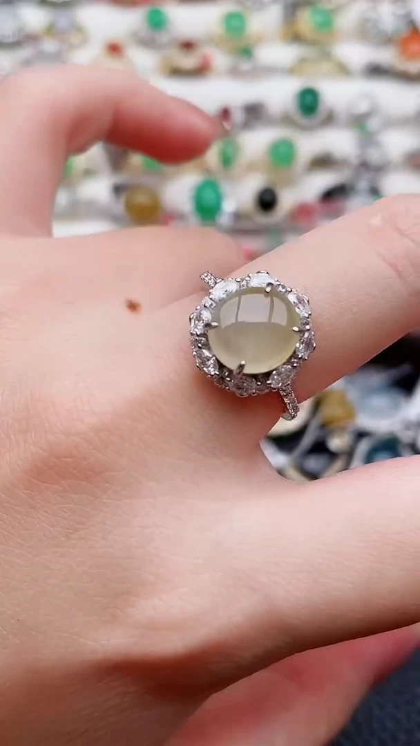 银S925镶嵌戒指翡翠64