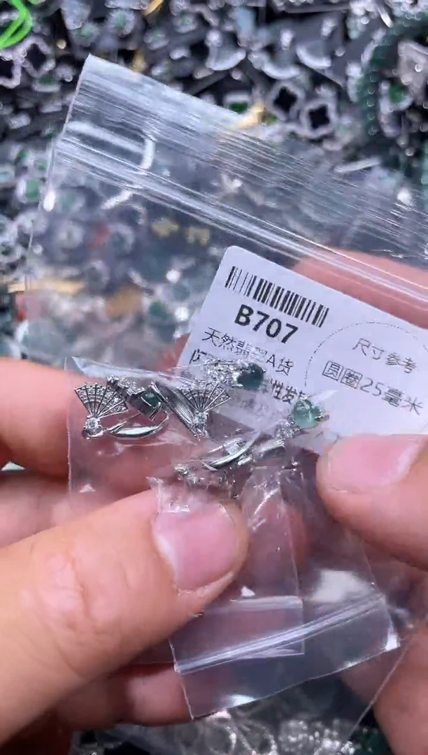 【闪购商品】翡翠颈饰未镶嵌B707耳钩 多样性发其一