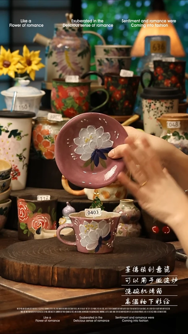 陶瓷景德镇高温釉下彩手工手绘款式@A0403@