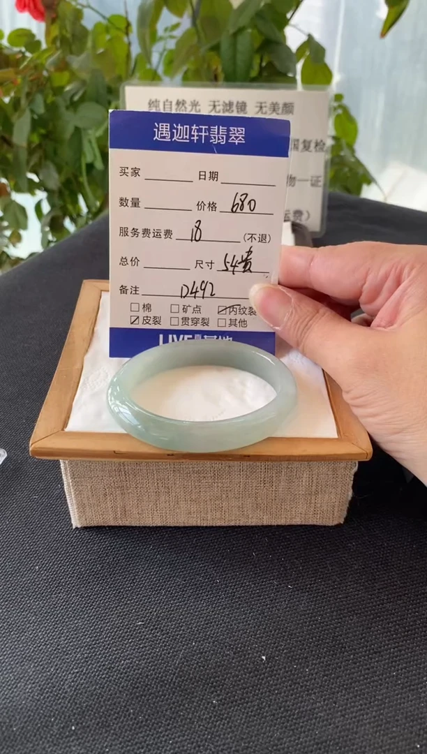 未镶嵌手镯翡翠54.5贵妃 D492编码