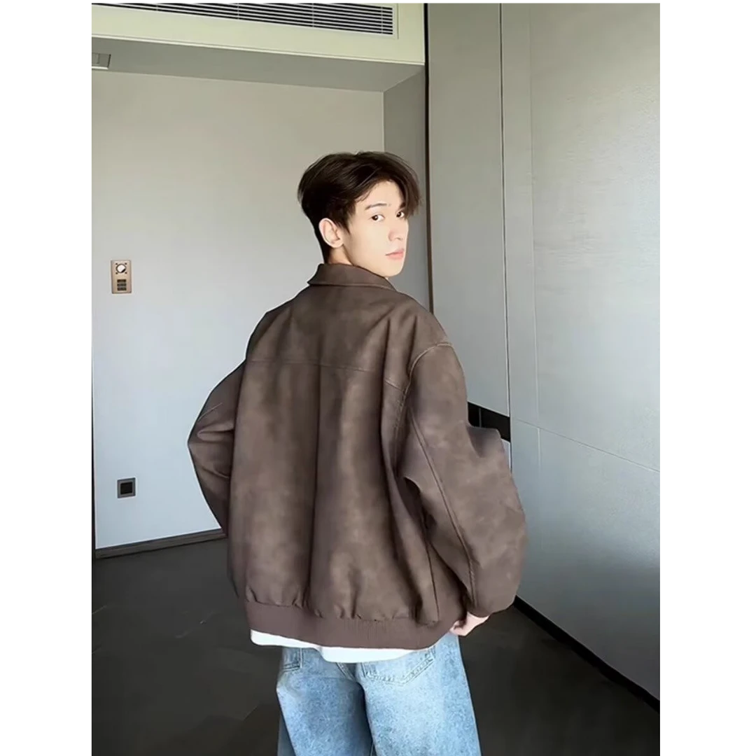 原宿气质流行时尚日系ins新款时尚外套男款潮流百搭休闲宽松韩版