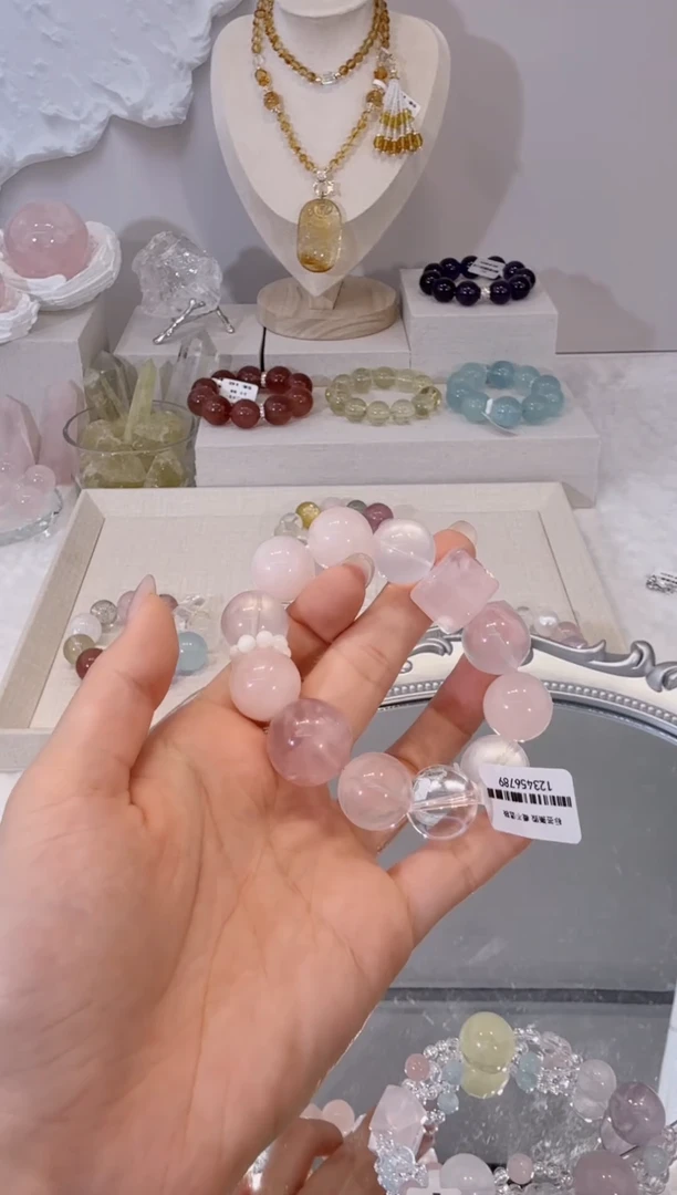 水晶手串未镶嵌拍4单发一串 多样性发其一