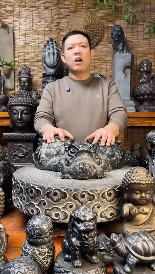 石材庸*20金蟾天然青石雕刻