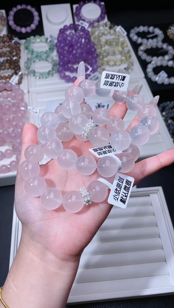 【闪购商品】水晶手链合金38.31樱花奶白晶手串 多样性发其一
