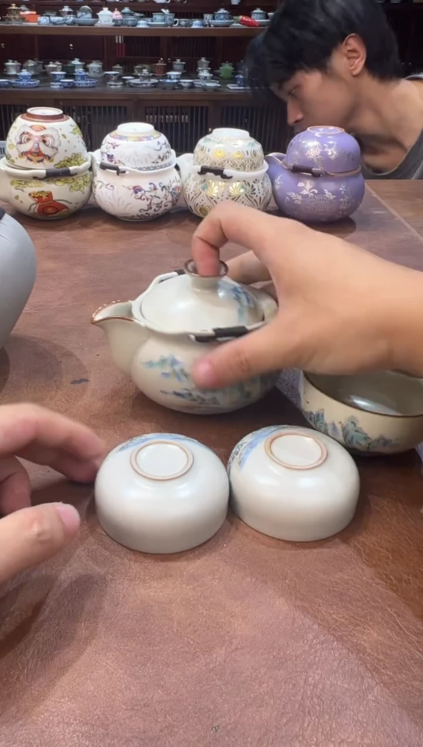 真的很便宜超好看会开片的旅行茶具