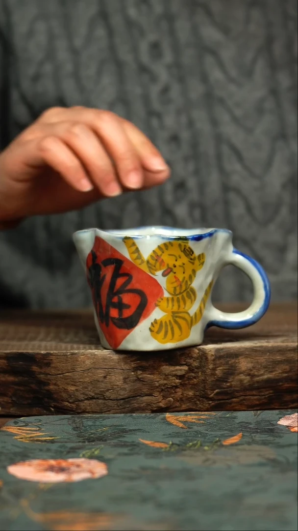 【闪购商品】杯釉下彩手工手绘同款陶器