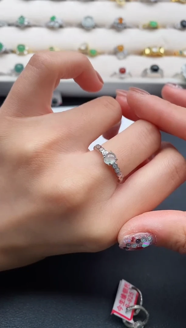 银S925镶嵌戒指翡翠11111111+9