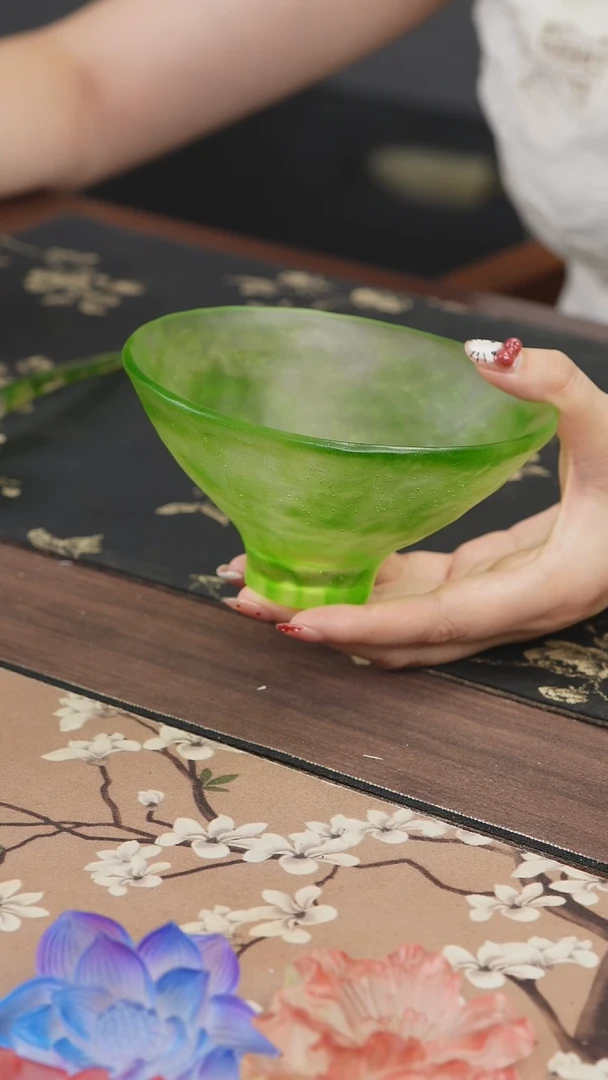 手工艺品琉璃绿色建盏