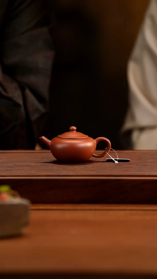 百年福记 笠帽扁圆壶 朱泥80cc