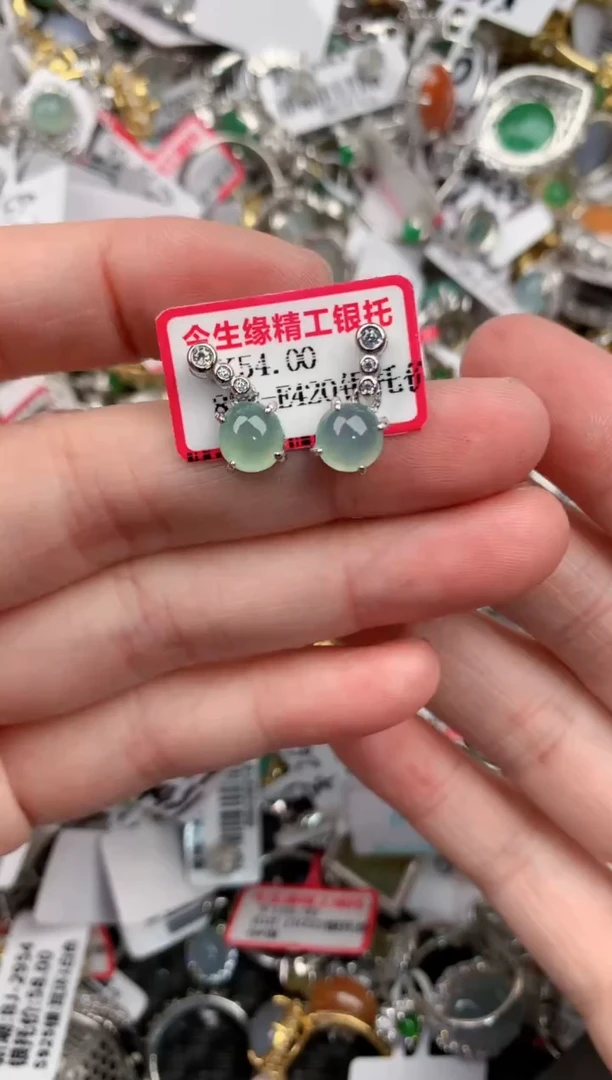 银S925镶嵌戒指翡翠333            4