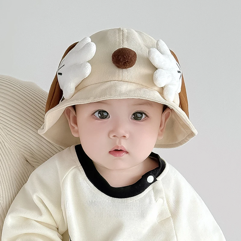 宝宝帽子春秋季渔夫帽可爱手掌婴幼儿遮阳帽卡通大帽檐婴儿太阳帽