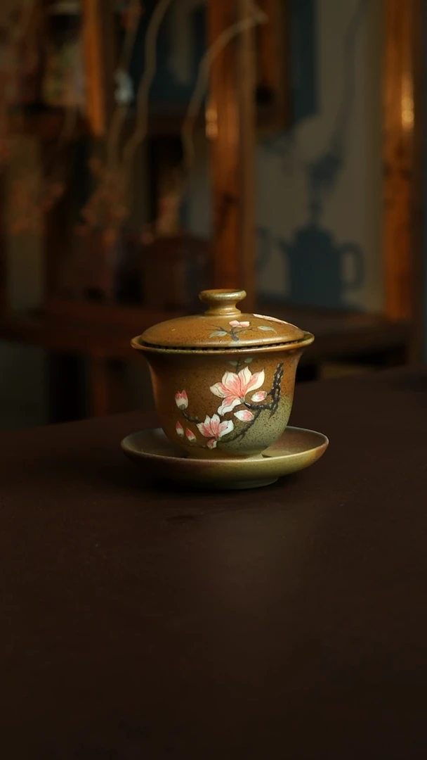 茶杯紫砂22号 新品特惠 玉兰花盖碗 宜兴紫砂原矿作品