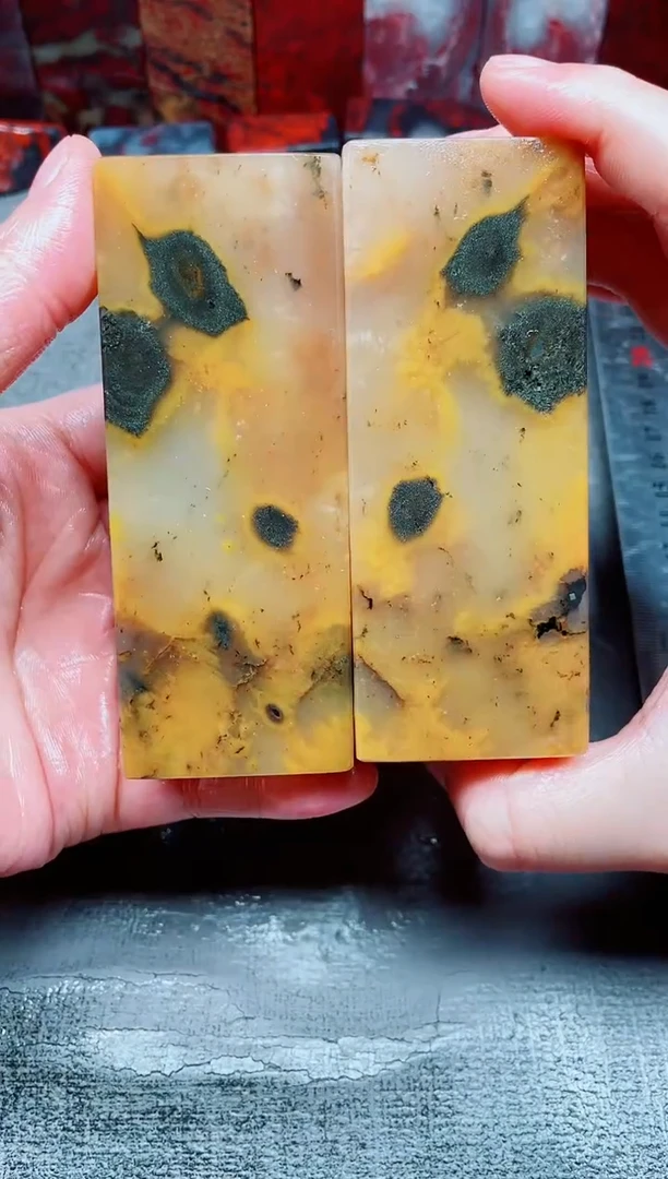 玉桂林鸡血玉素章对章36