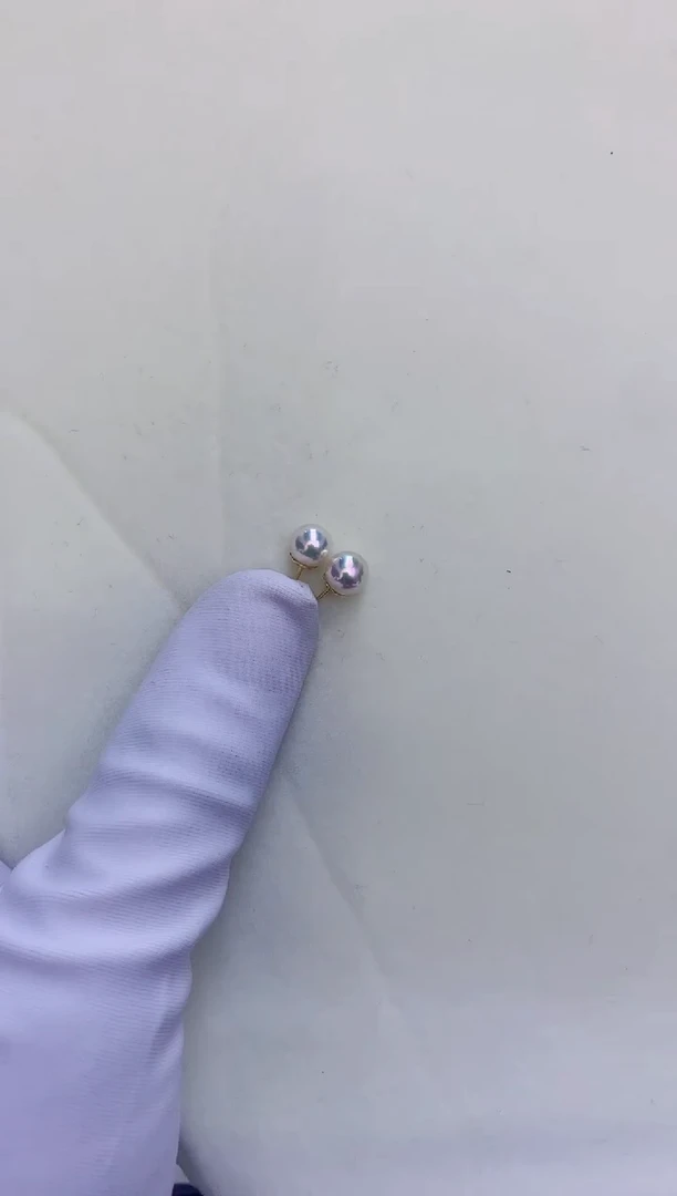 18K金镶嵌DA海水珍珠 GD003 6-7 素钉