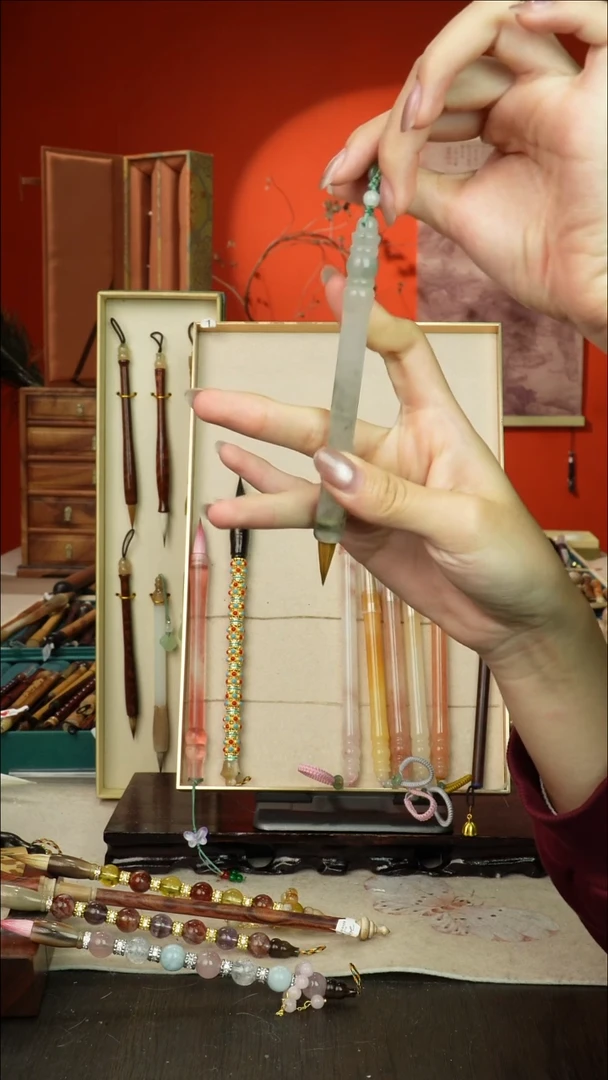 409号闪孤品高货毛笔链接 清水试笔 蘸墨不退