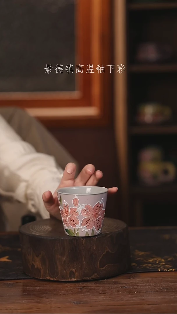 陶瓷景德镇高温釉下手绘陶瓷@L468@