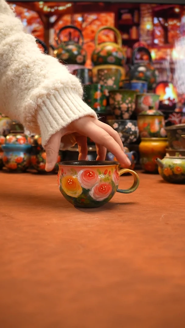 油画   釉下彩  杯子