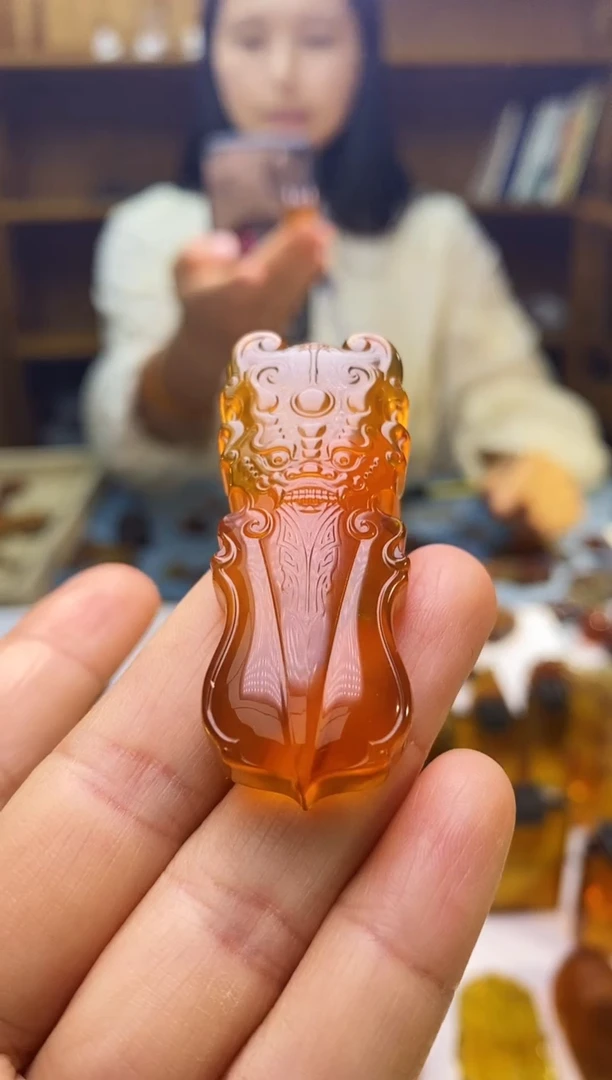 琥珀颈饰未镶嵌75（仿古·貔貅）