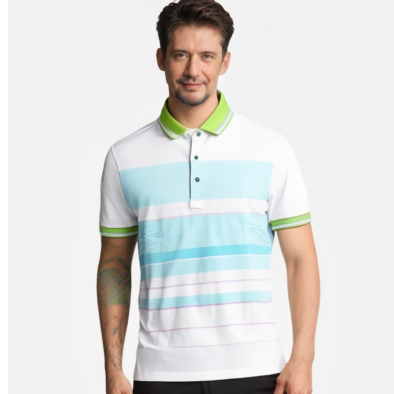 凯普狄诺运动男子短袖条纹时尚撞色男士T恤撞色2025夏季时尚男装